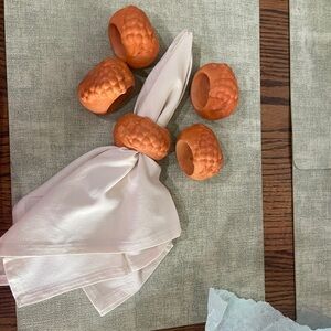 Grape Design Terracotta Napkin Rings Set of 5 Made In Portugal Vintage